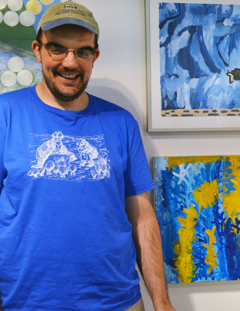 Jon Herzog with his artwork