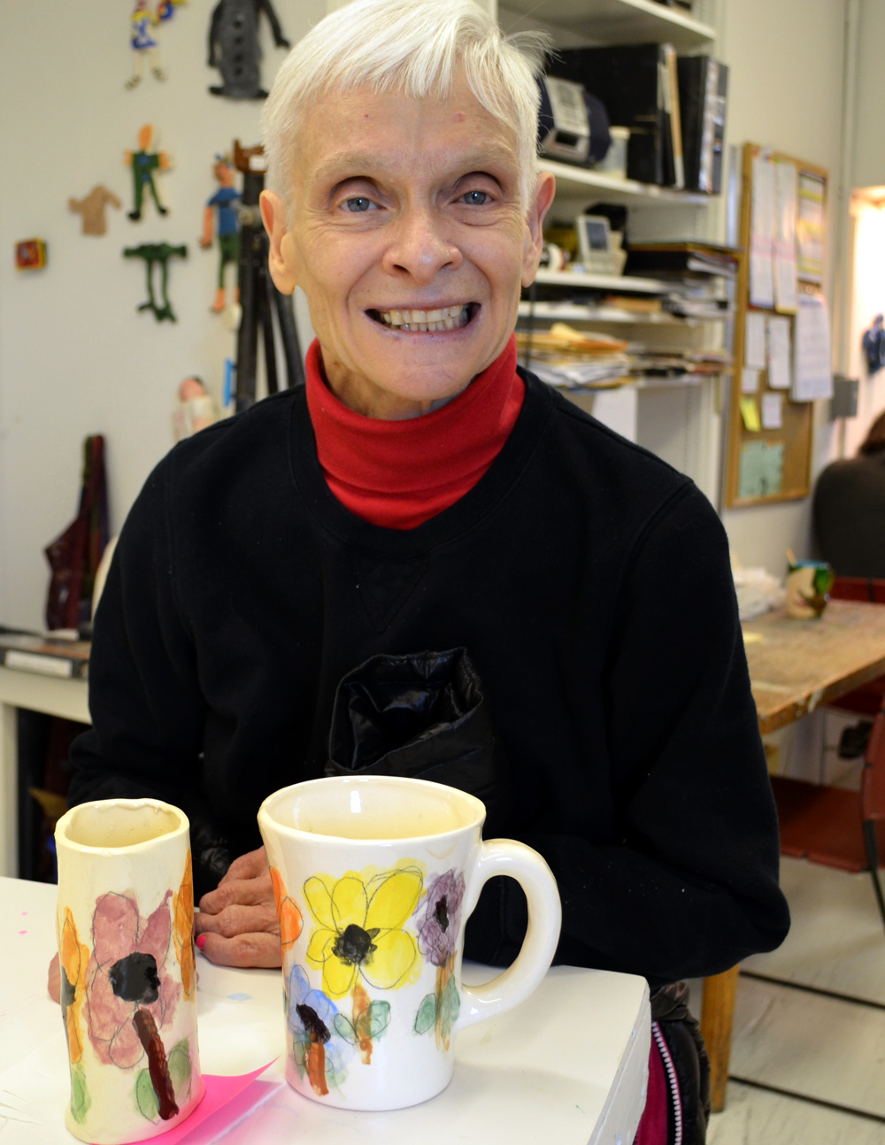 Maria Fulchino in the pottery studio