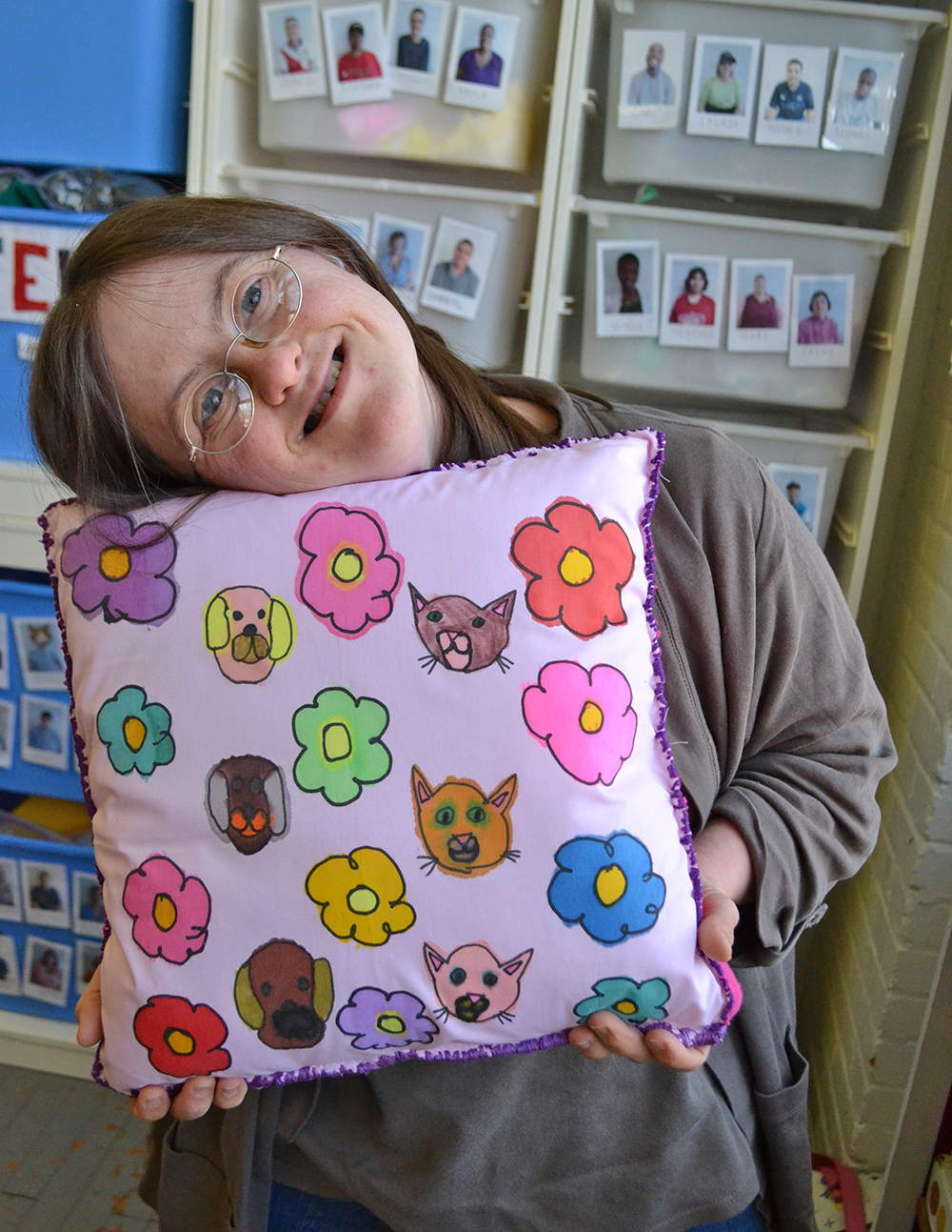 Beth Knipstein with her pillow