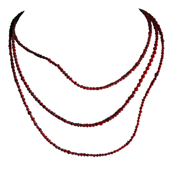 Jewelry - Necklace - Three Red Strands by Carmella Salvucci