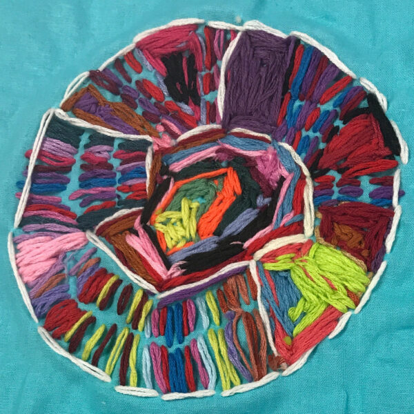 Embroidery (aqua background) by Kayla Snover