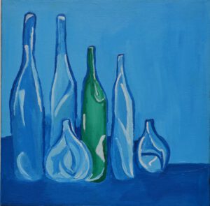 Untitled (blue bottles) by Farah Faustin
