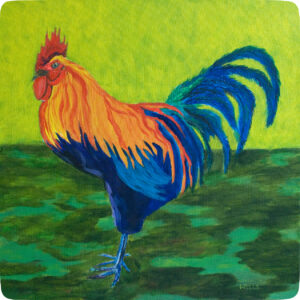 Rooster coaster by Kathleen Wells