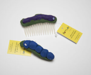 Caterpillar hair clips by Cristy Dearbin