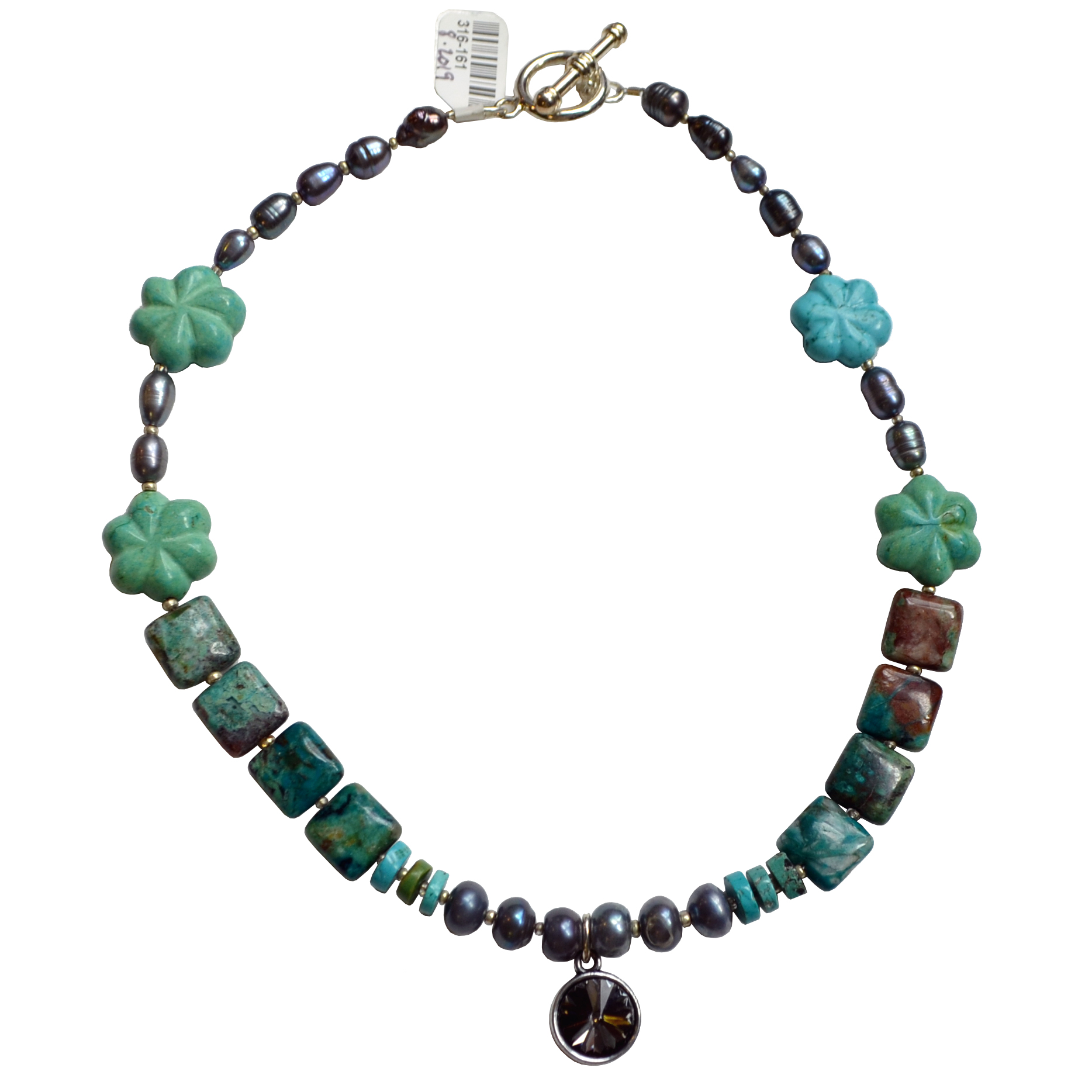 Turquoise and pearl choker by Giovanni Ricci