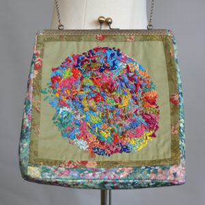 Abstract embroidered shoulder bag by Kayla Snover