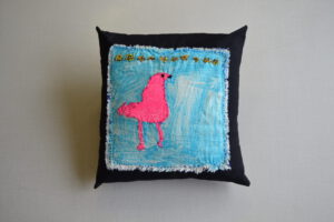 Flamingo pillow by Nina Aronson