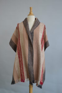 Grey and tan cotton shawl by Ona Stewart