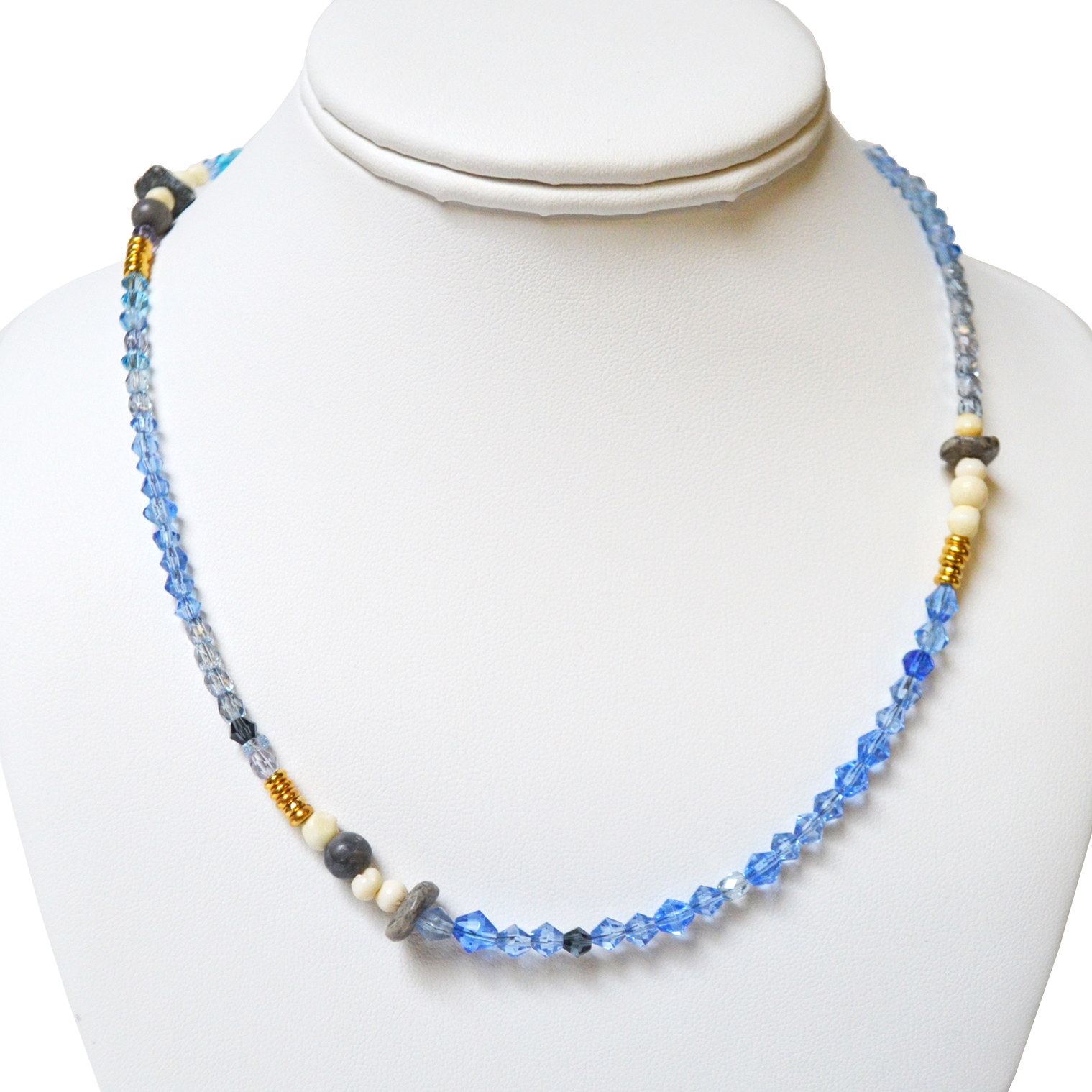 Blue strand necklace by Amy Caliri