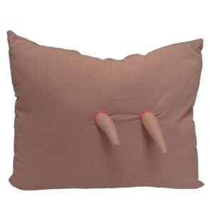Pink spikes pillow by Becky Geller
