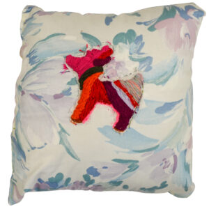 Floral reindeer pillow by Farah Faustin
