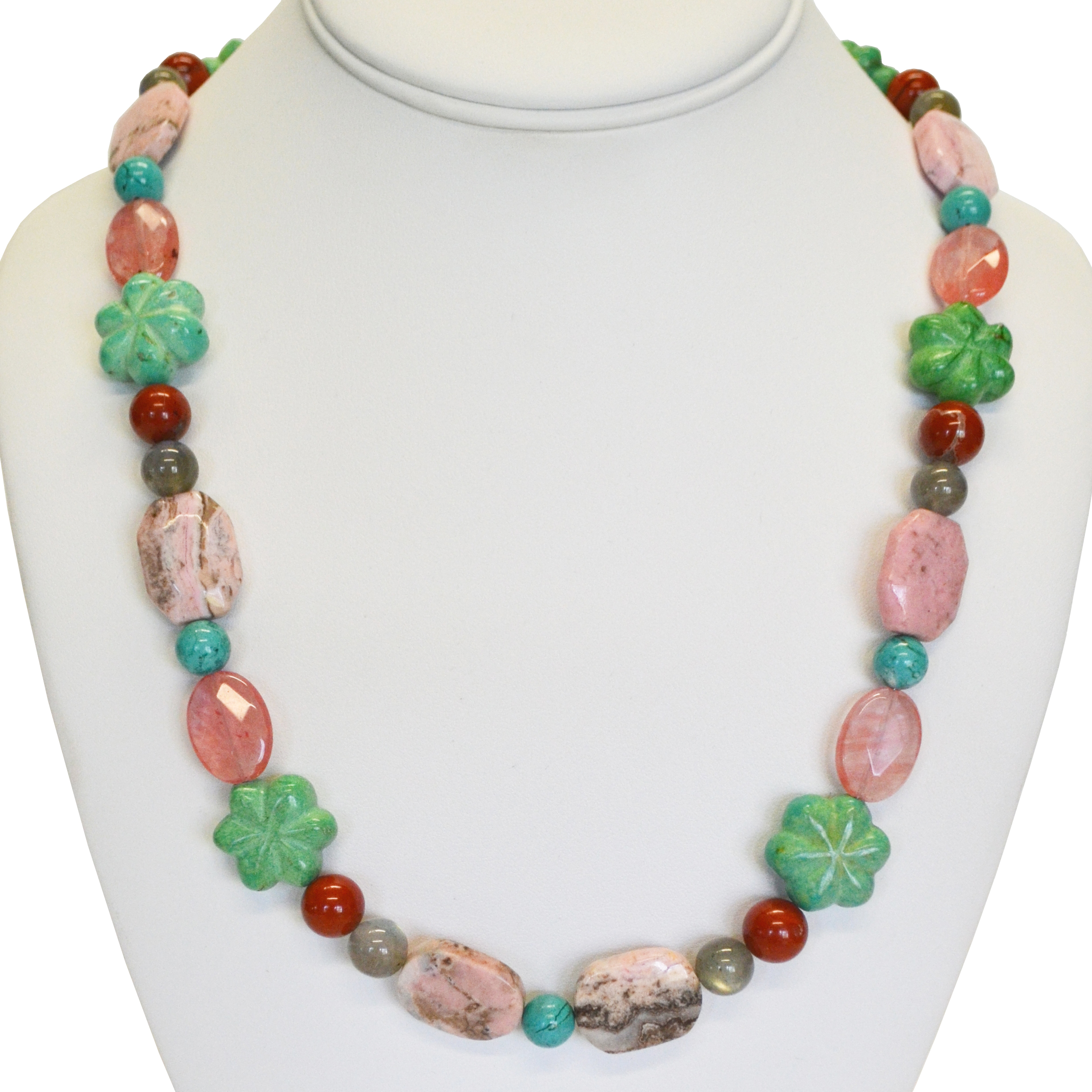 Turquoise flowers necklace by Melissa Berman