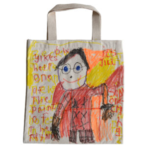 Yikes Help mini tote by Becky Geller