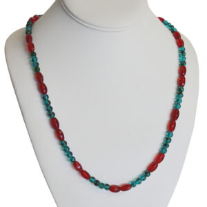 Red and Teal Necklace by Kayla Johnson