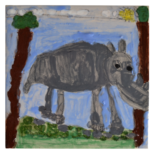 Tile - Rhino by Janet Inman