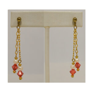 Rose dangle earrings by Judy Phillips