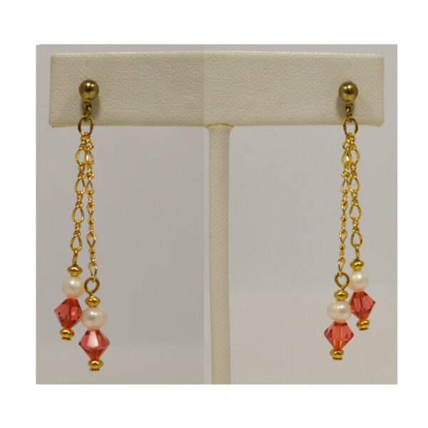 Rose dangle earrings by Judy Phillips
