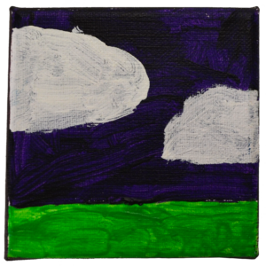 Untitled tiny landscape with clouds by Jamilah Monroe