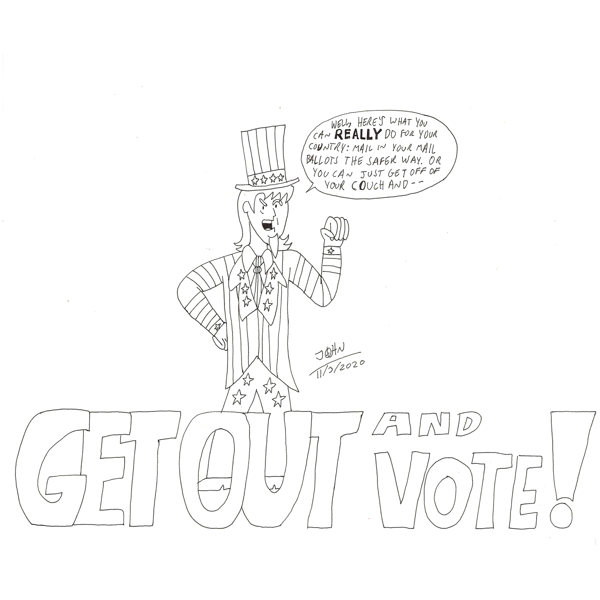 Get Out and Vote drawing by Giovanni Ricci