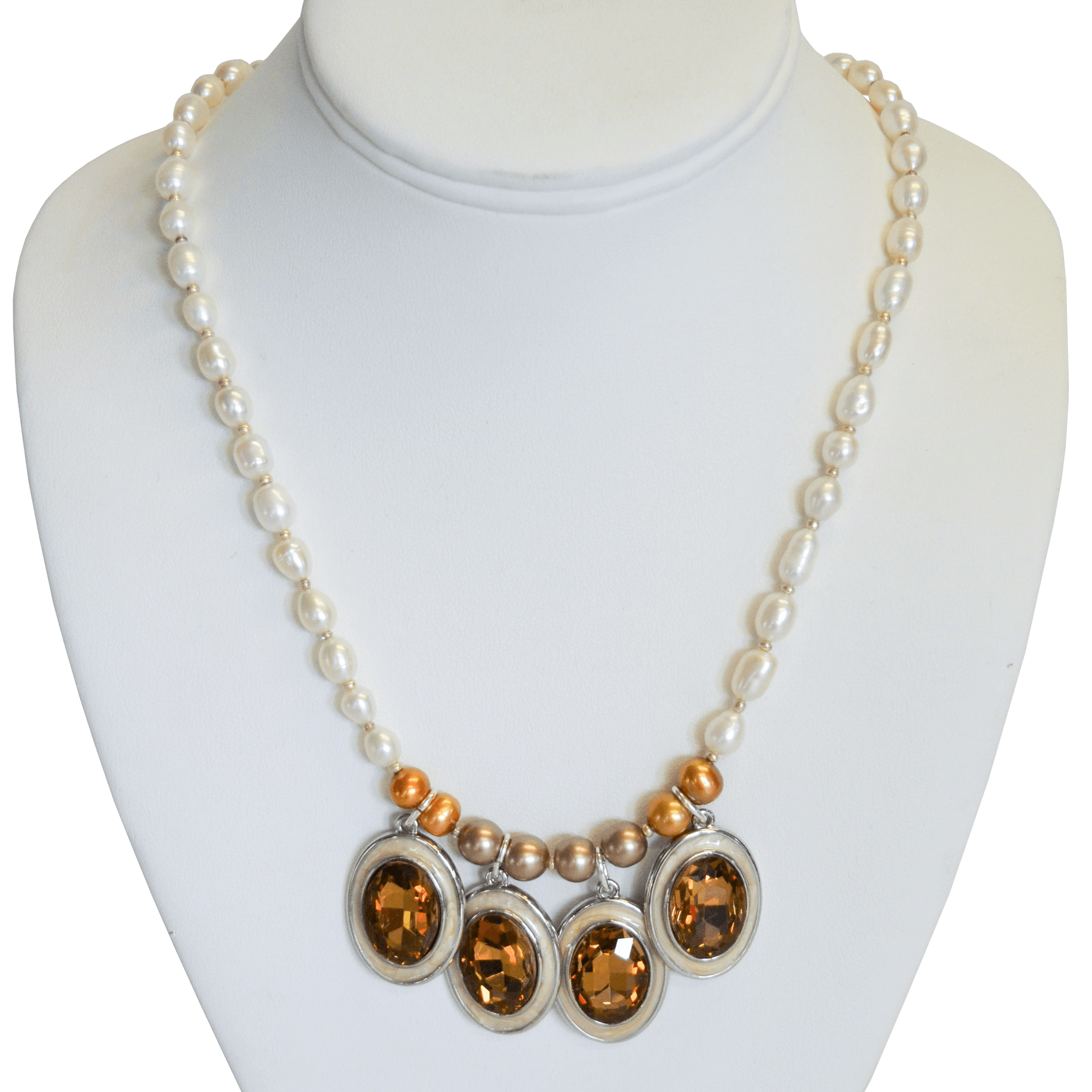 Yellow jewels and pearls necklace by Giovanni John Ricci