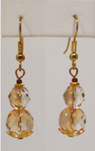 Rose glass earrings by Judy Phillips