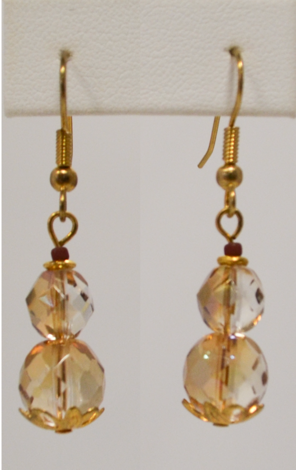 Rose glass earrings by Judy Phillips