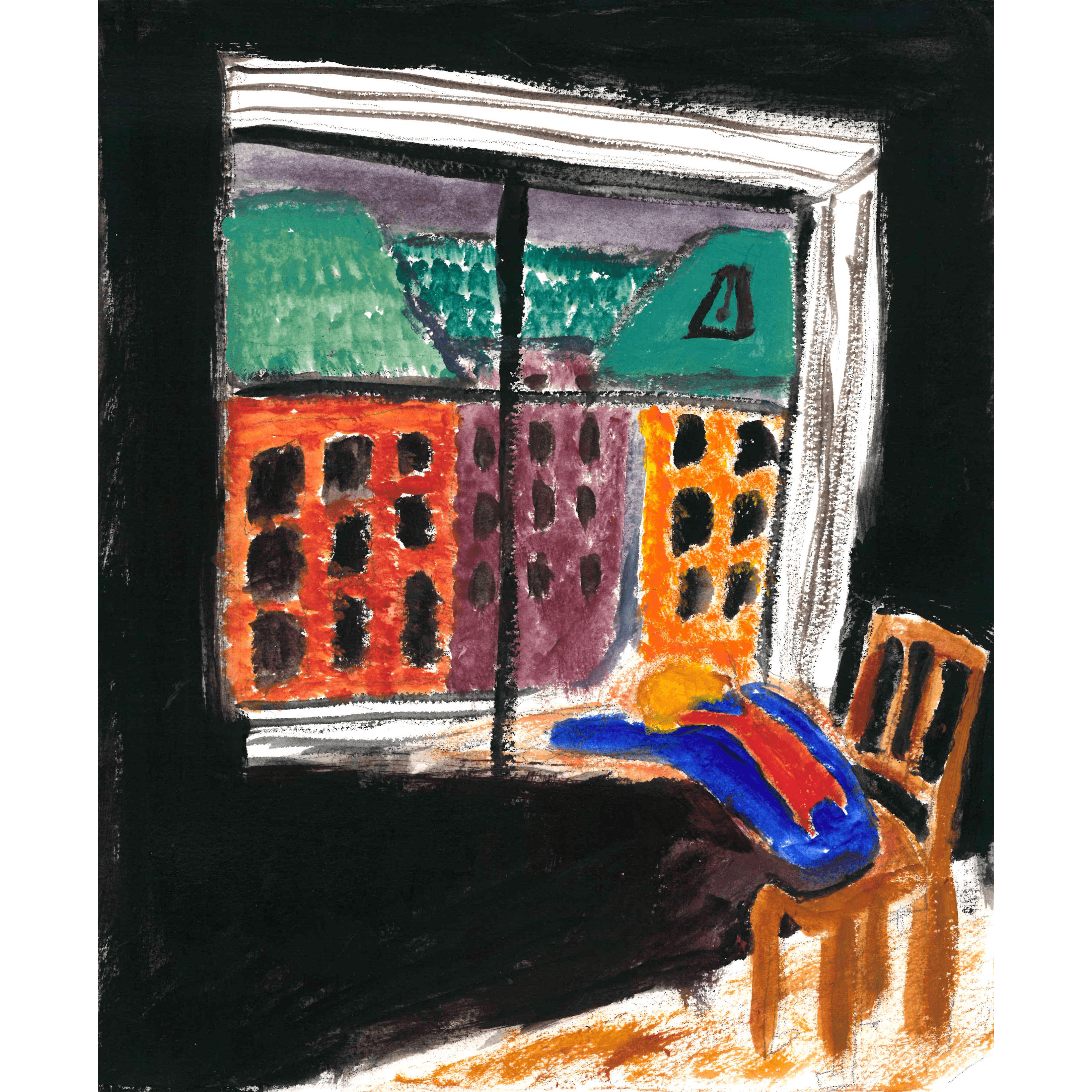 Untitled (figure at window) by Kathleen Wells