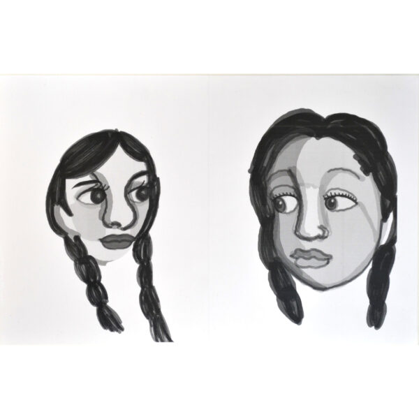 Untitled drawing (two portraits) by Ashley Barbour