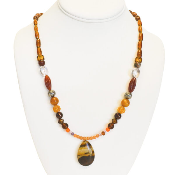 Striated stone necklace by Barbara Brown