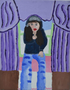 Untitled (girl with curtain) by Betty Antoine