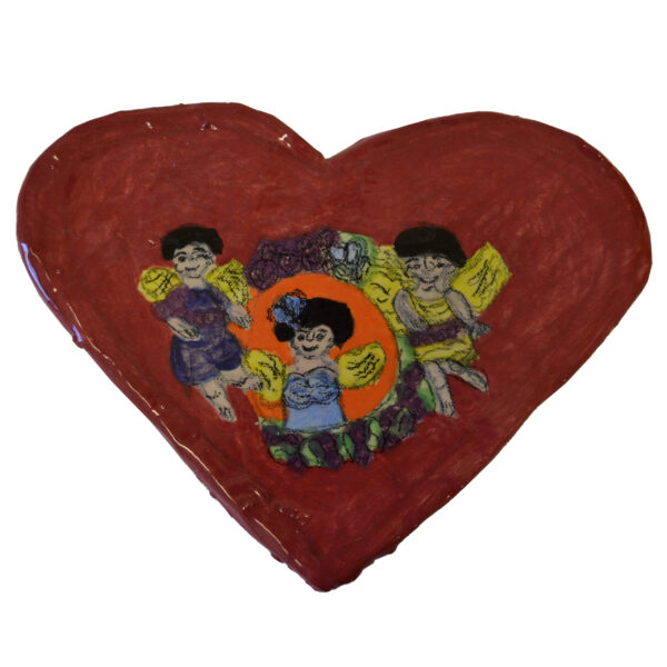 Heart and cherubs plaque by Betty Antoine