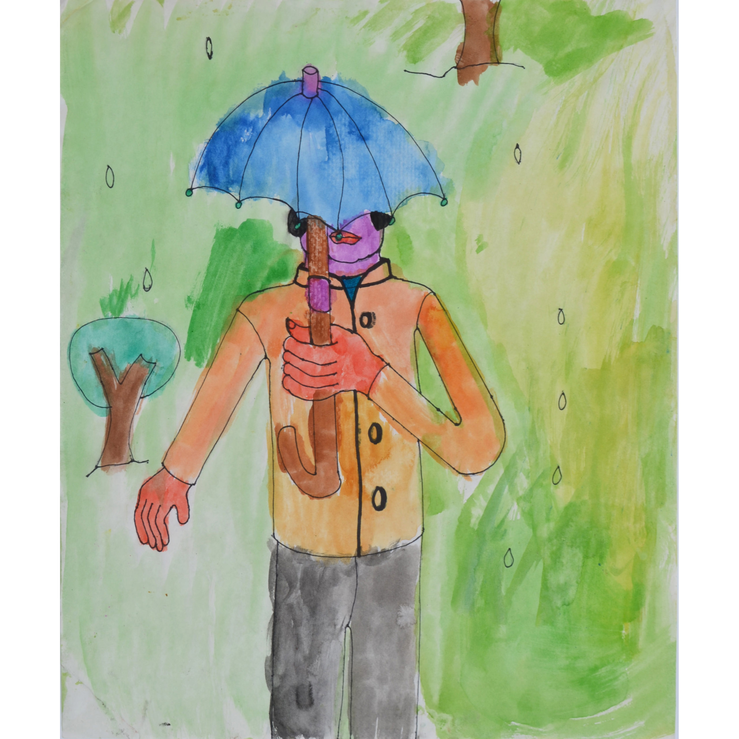Untitled person with umbrella by Cathy Anderson