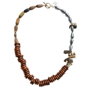 Copper beads necklace by Dominic Tufo