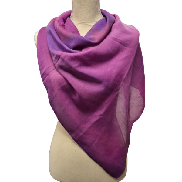 Hand-dyed silk/wool blend scarf by Gabrielle Sichel