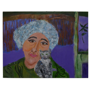 cat and woman painting by Jane Tarlow