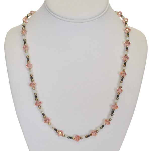 Pink crystal necklace by Jordana Simpson