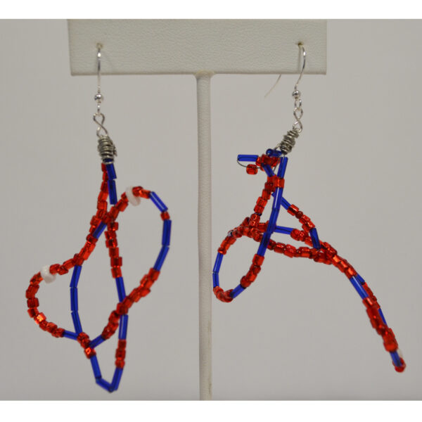 Red and blue earrings by Kenneth Reynolds