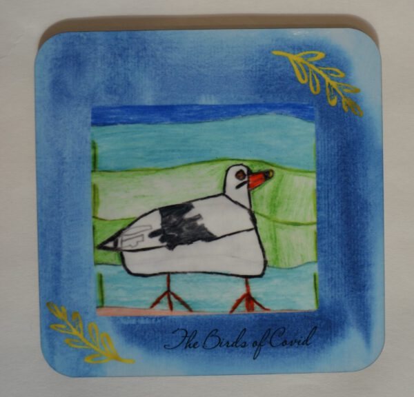 Birds of Covid coasters by Leah Dunn