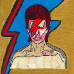 Alison Doucette. David Bowie. Embroidery and acrylic on canvas.