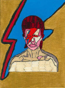 Alison Doucette. David Bowie. Embroidery and acrylic on canvas.
