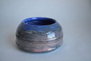 Blue and purple bowl by Ona Stewart