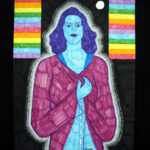 Larry Edmiston. Spirit of Natalie Wood in the Night. Marker on Paper. 2003.